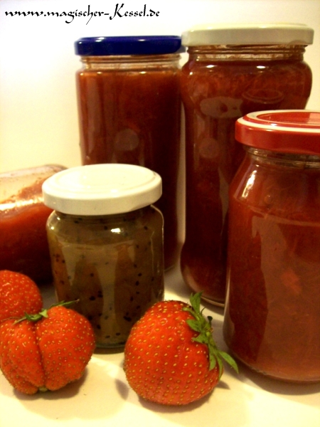 Rezept für Erdbeer-Rhabarber-Marmelade