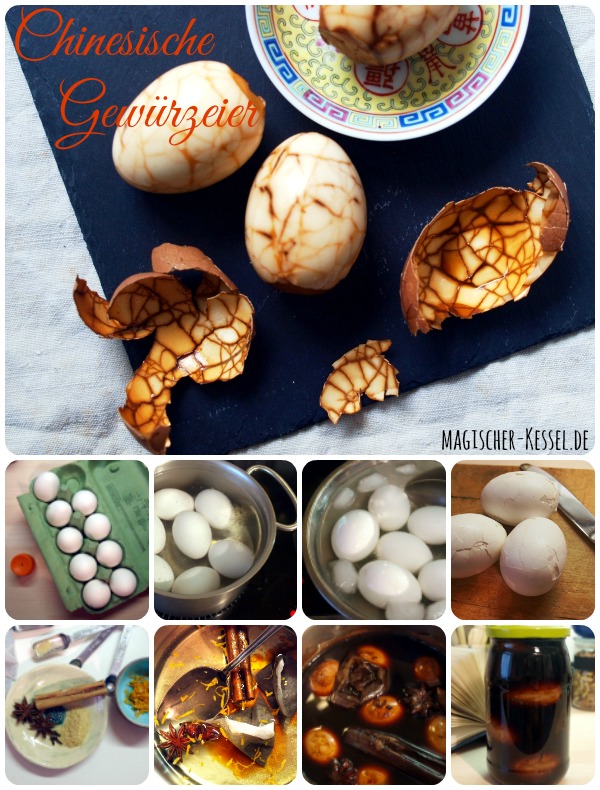 Rezept für chinesische Gewürzeier (Chinese Tea leaf eggs)
