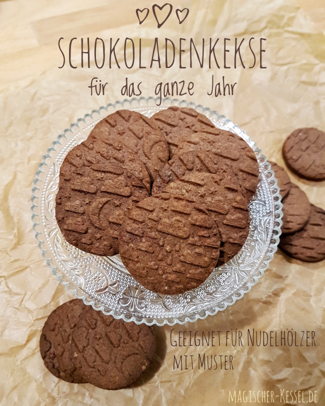 Rezept für einfache Schokoladenkekse - geeignet für Nudelhölzer mit Muster