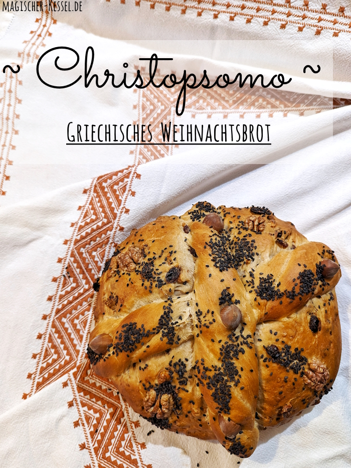 Rezept für unkompliziertes Christopsomo - griechisches Weihnachtsbrot mit Hefeteig und Übernachtgare